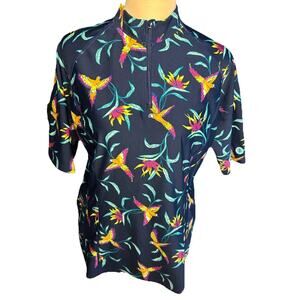 Coolibar Freestyle Short Sleeve Rash Guard UPF 50+ 03276 Women’s L Blue Floral